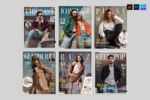 Magazine Cover Template Set, a Magazine Template by BrandPacks
