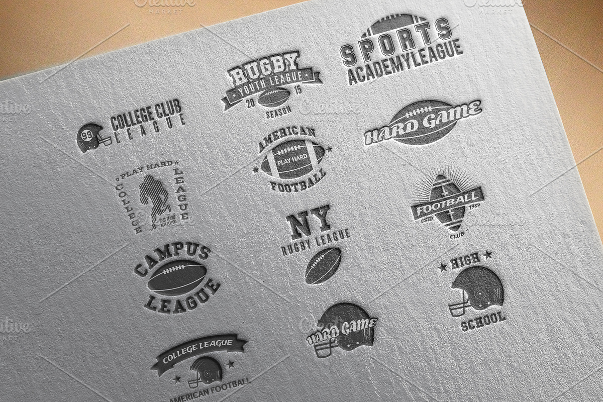 12 Football Labels & Patterns, a Sport Illustration by JeksonGraphics
