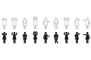 Set of Female Human Figure, an Object Illustration by Vector Creator