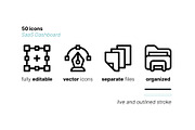 50 SaaS Dashboard Icons, an Outline Icon by Side Project (Thumbnail 4 of 8)