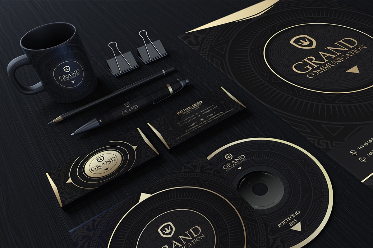 Gold And Black Corporate Identity, a Stationery Template by Marvel (Photo 1 of 5)