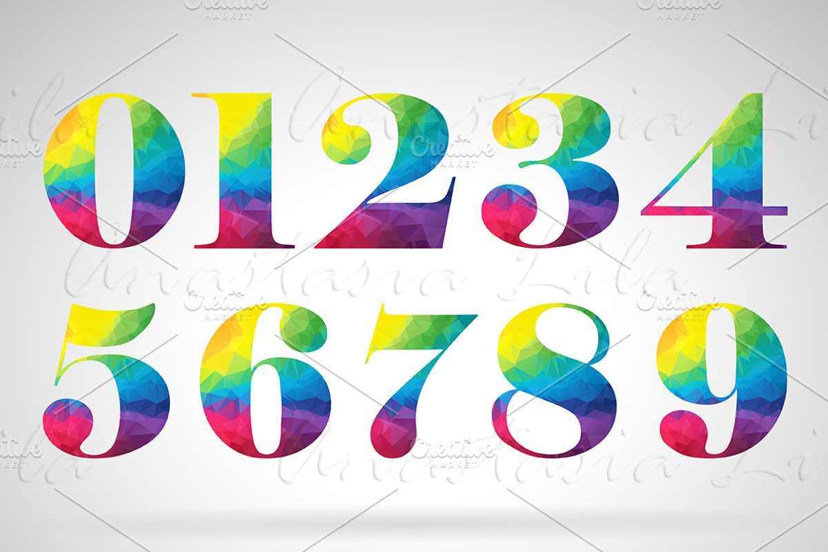Rainbow polygonal alphabet, a Decorative Illustration by A.Lila (Photo 3 of 4)