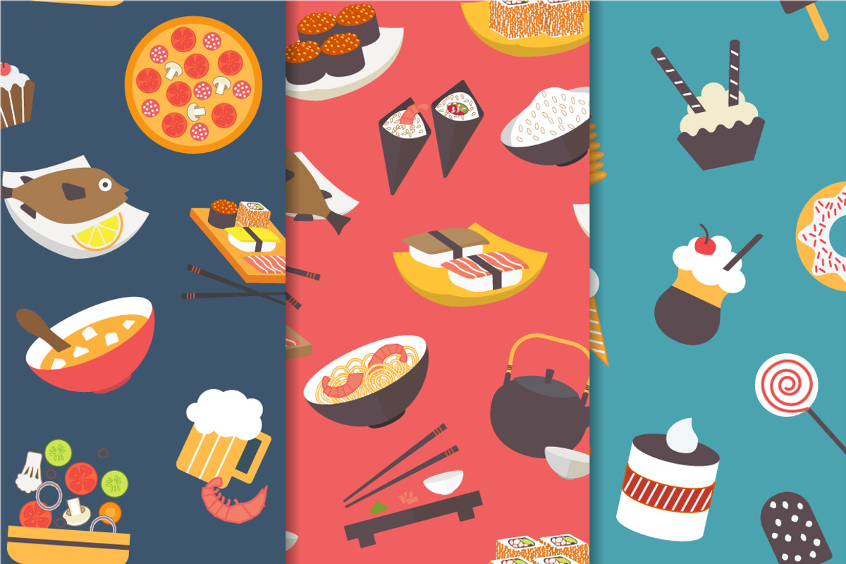 Food theme seamless pattern