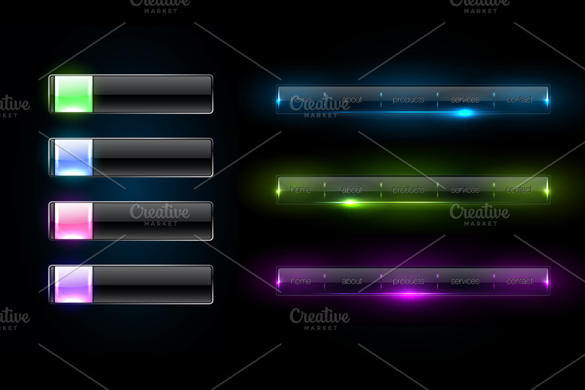 Glass Buttons Vector Collection, a Templates & Theme by lissius (Photo 4 of 7)