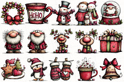 Whimsical Christmas Clipart, an Illustration by OK Design (Thumbnail 3 of 6)