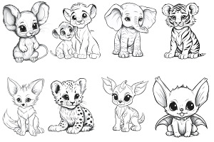 Baby Animals Set 1 Procreate Brush