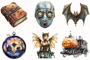 Steampunk Halloween Clipart, an Illustration by OK Design (Thumbnail 2 of 5)