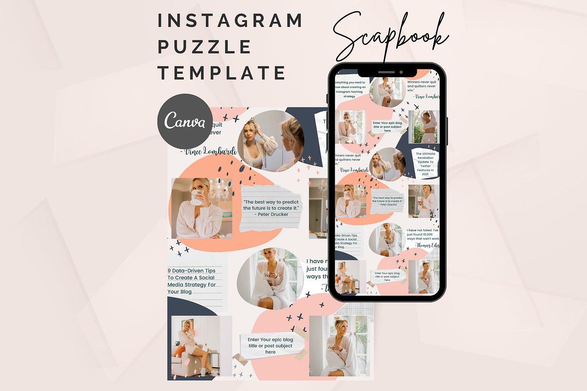 Scrapbook Instagram Puzzle Template, a Social Media Template by Social Assumptions (Photo 2 of 10)