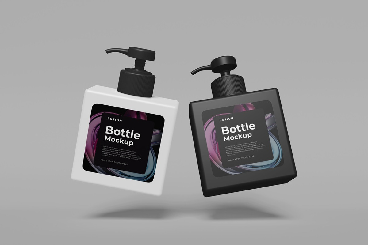 Square Pump Bottle Mockup, a Packaging Mockup by GraphicWindow (Photo 6 of 6)