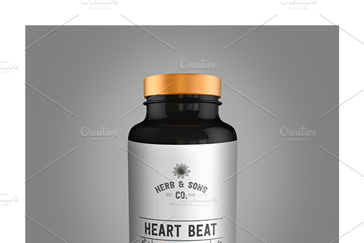 Realistic Pills Bottle V2, a Product Mockup by Black.dot™ (Photo 3 of 5)
