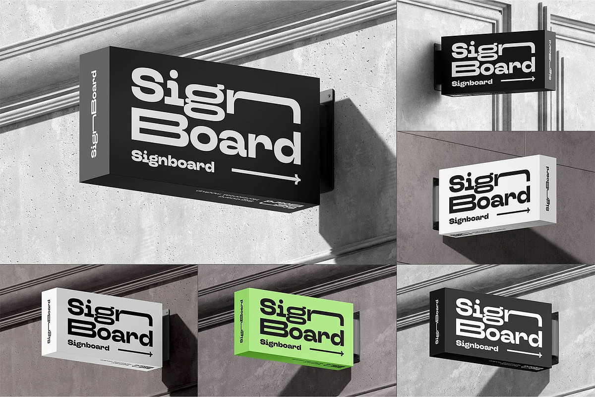 Signboard Horizontal Mock-up, an Advertising Mockup by zippypixelstudio (Photo 1 of 13)