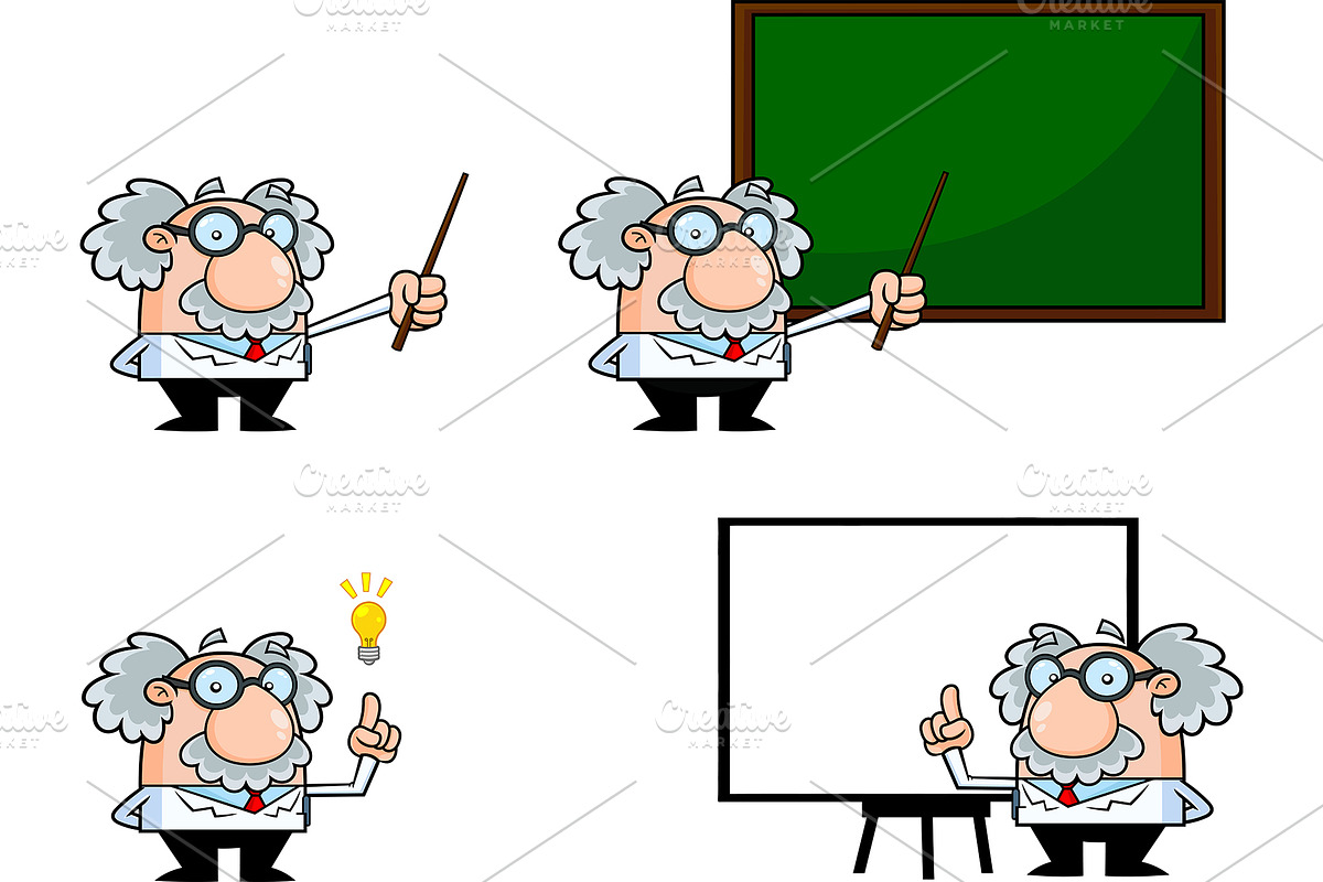 Science Professor Cartoon Character, an Illustration by HitToon
