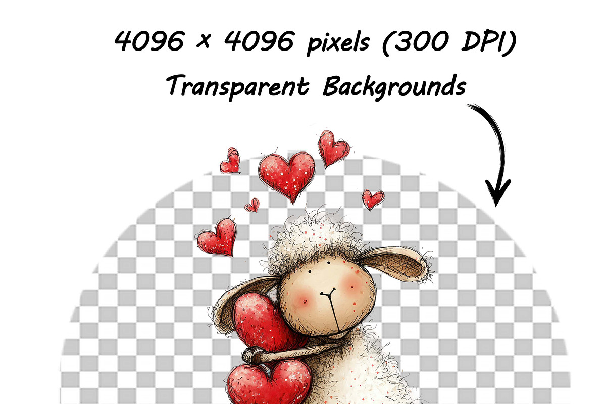Whimsical Valentine Sheep Clipart, a Graphic by one-touch (Photo 15 of 16)