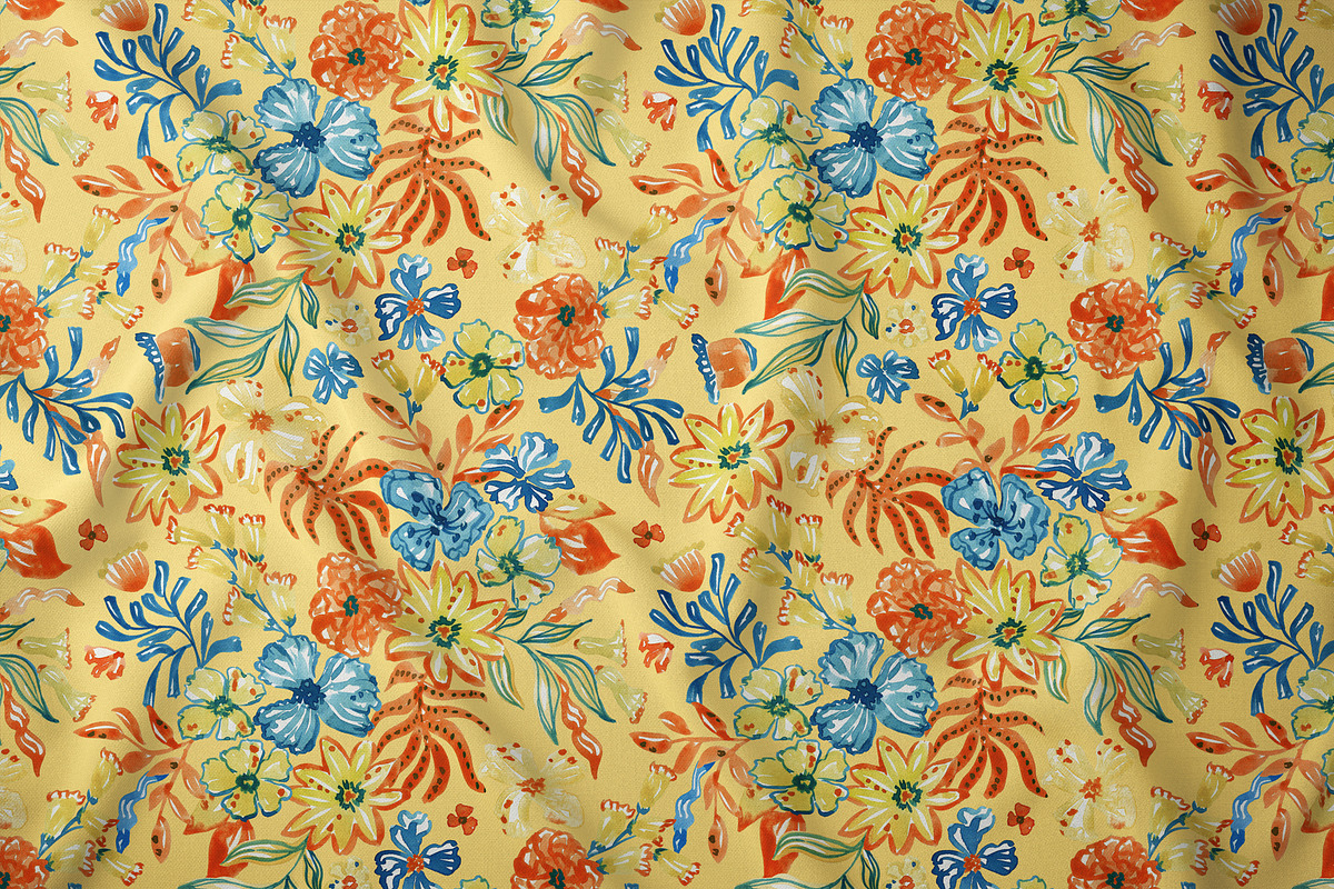 Colorful Flowers Seamless Pattern, a Pattern Graphic by SirenaArt (Photo 5 of 15)