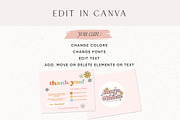 Retro Flower Thank You Card Canva, a Business Card Template by Summit Avenue (Thumbnail 6 of 6)