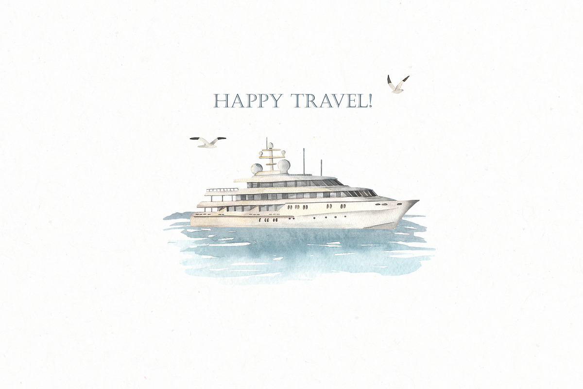 Cruise Watercolor collection, an Illustration by Marina Ermakova (Photo 11 of 11)