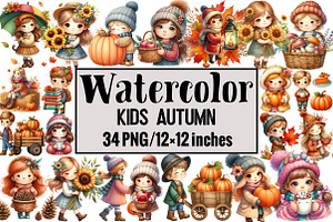Kids Autumn, an Illustration by Design Market