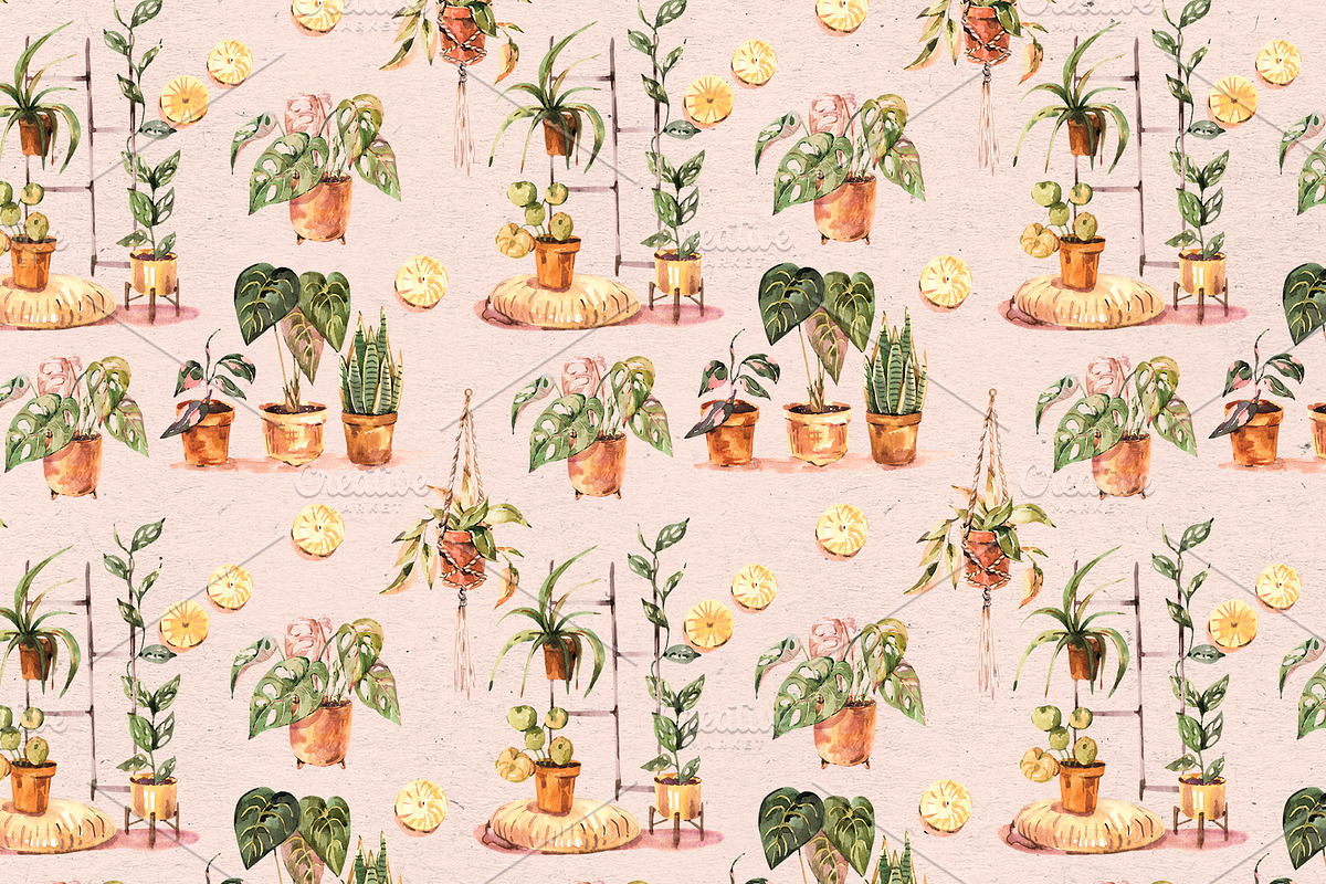 Watercolor Urban Jungle Decor, a Decorative Illustration by Belusuab (Photo 7 of 10)