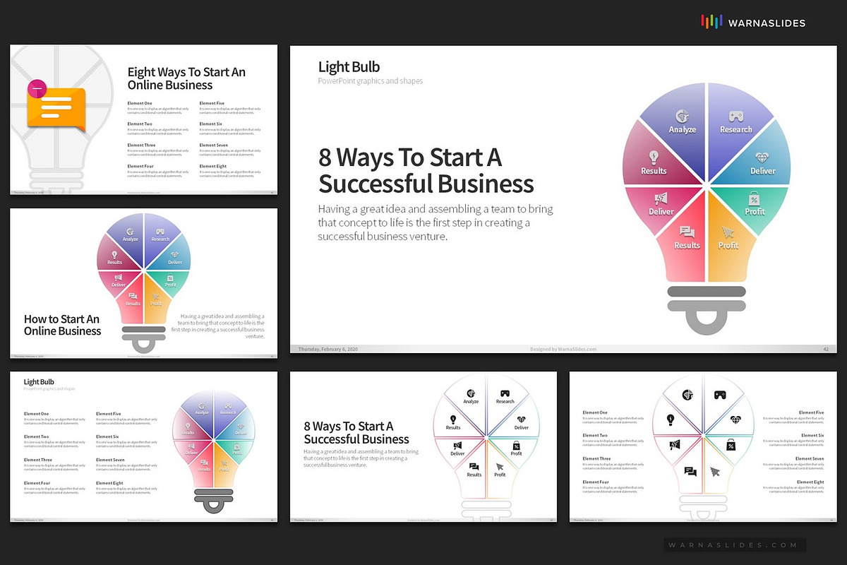 Light Bulb PowerPoint Templates, a Presentation Template by Warna Works (Photo 10 of 10)