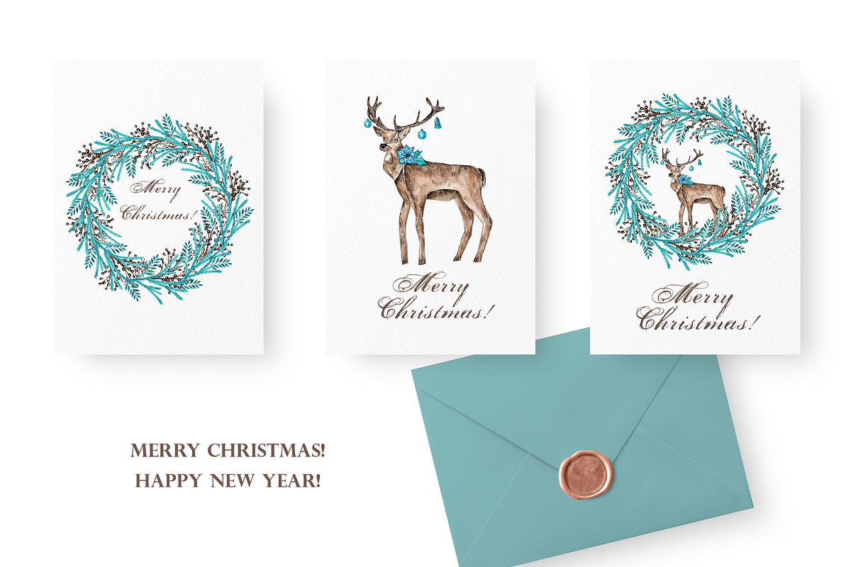 Christmas watercolor set. New Year., a Seasonal Illustration by SabinaWatercolorArt (Photo 8 of 12)