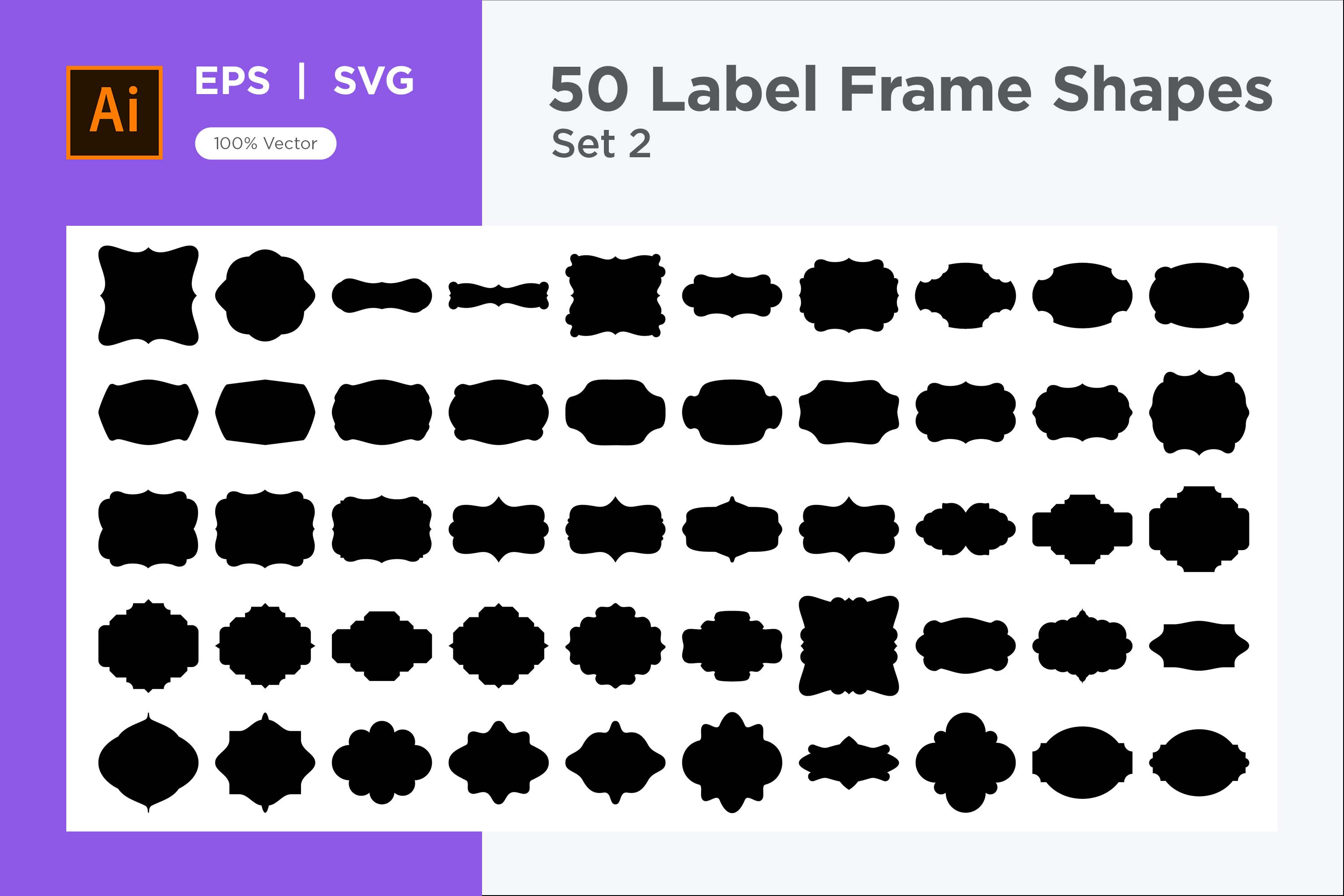 Label Frame Shape -50_ Set 2, an Object Graphic by shahsoft