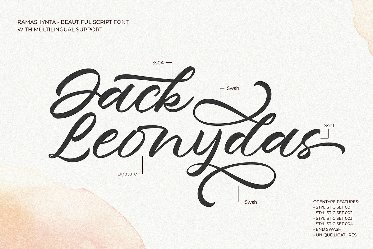 Ramashynta – Beautiful Script Font, a Script Font by figuree studio (Photo 2 of 10)