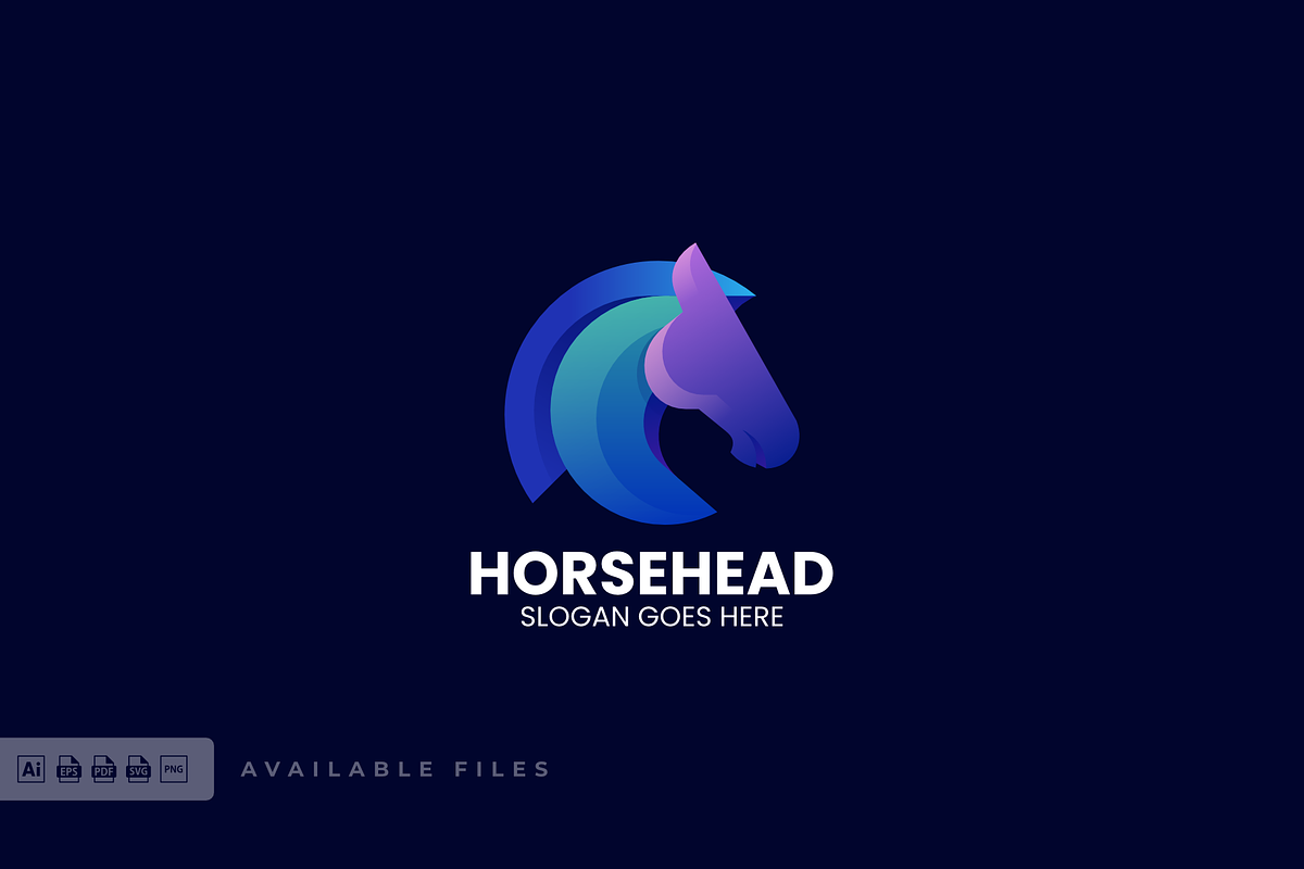 Horse Head Gradient Colorful Logo, a Branding & Logo Template by ivan_artnivora