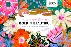 Bold Floral Clipart, a Decorative Illustration by FINEAPPLE