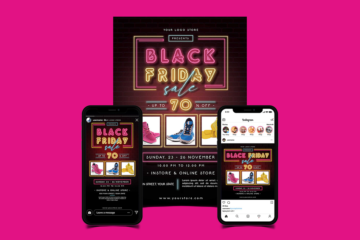 Black Friday Sale Set, a Flyer Template by Totem Design Studio (Photo 1 of 5)