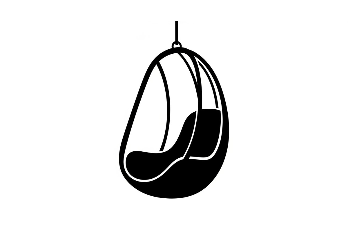 Hanging Egg Chair Silhouette Bundle, an Illustration by Designer_Momina (Photo 2 of 51)