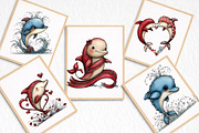 Whimsical Summer Dolphins Clipart, an Illustration by DreamArtGraphic (Thumbnail 4 of 8)
