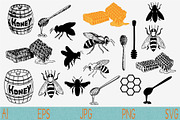 Honey svg bee vector png eps, an Object Graphic by FileVectorSVG (Thumbnail 1 of 3)