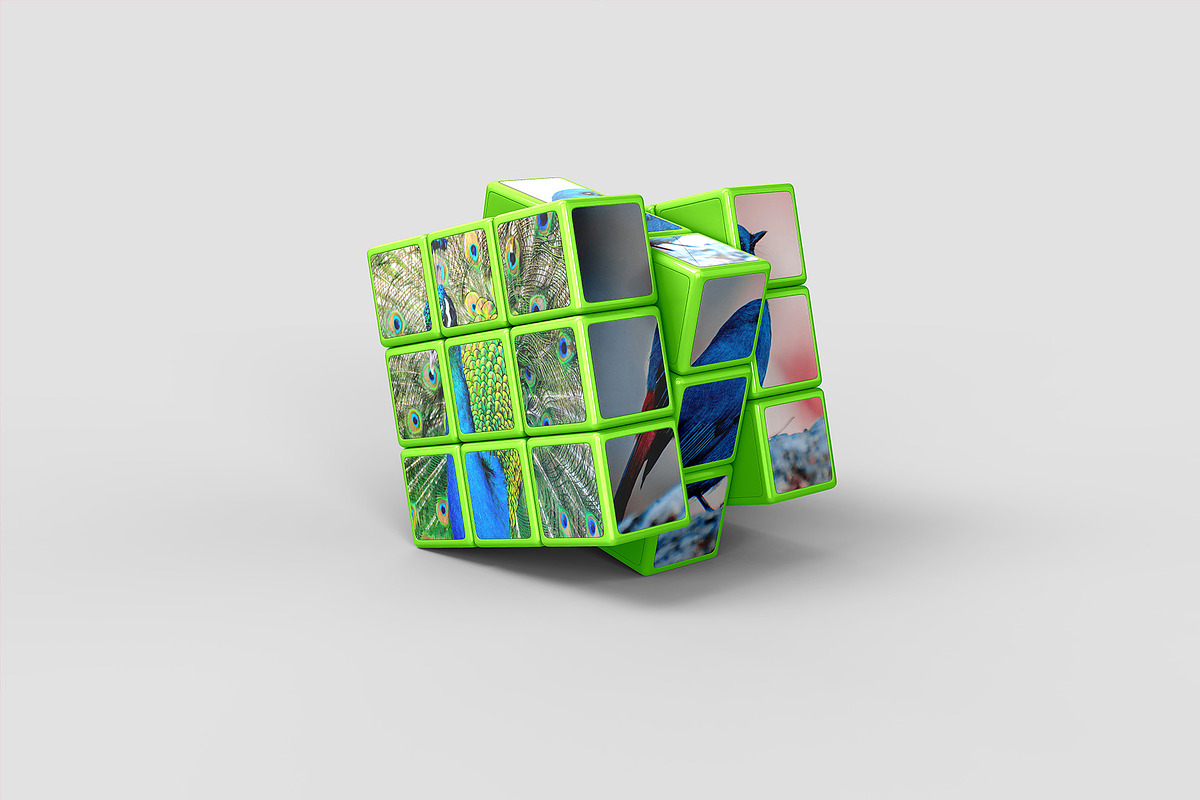 Rubik's Cube Mockup - 6 views, a Merchandise Mockup by Illusiongraphic (Photo 8 of 16)