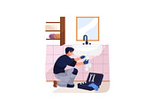 Workers repair houses set, a Person Illustration by PaperTrident (Thumbnail 2 of 19)