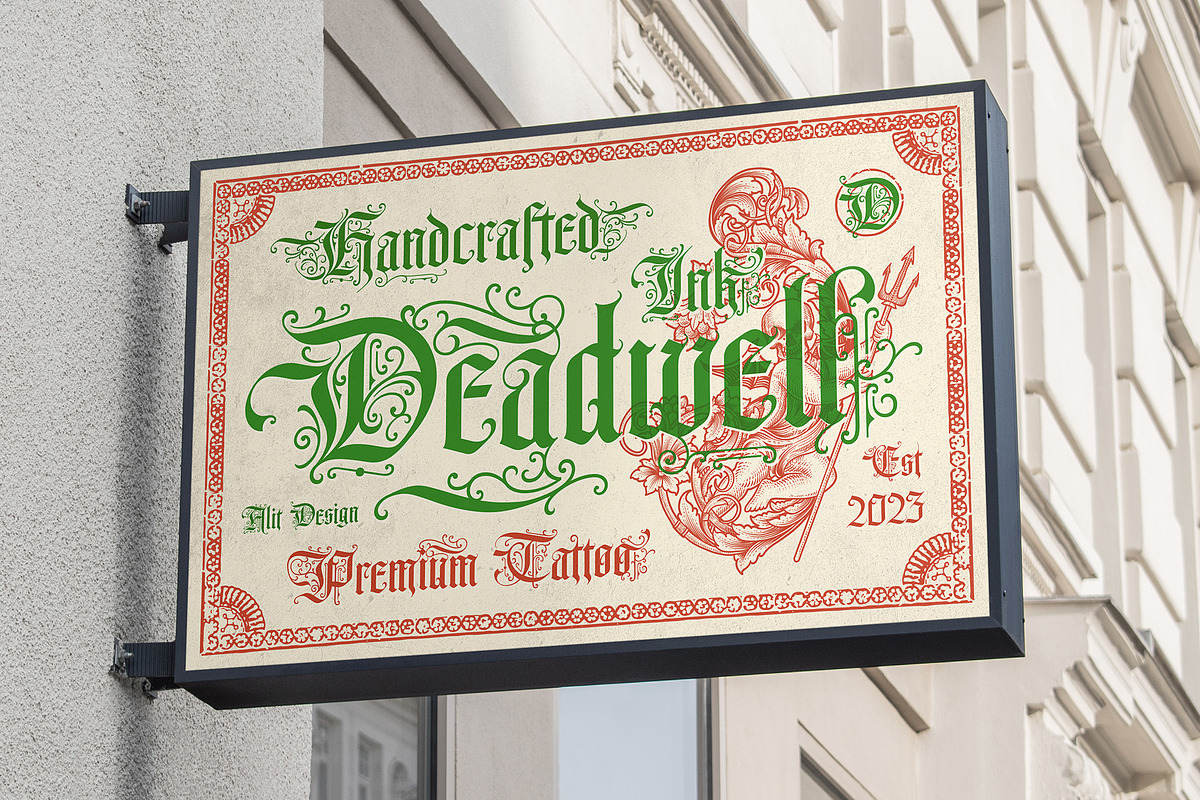 Signtelly Typeface, a Blackletter Font by alit design (Photo 17 of 20)