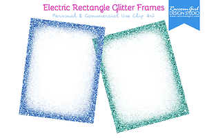 Electric Rectangle Glitter Frames