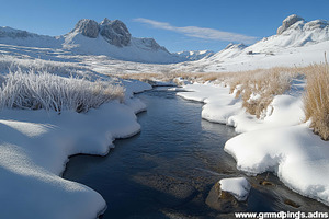 Winter landscape with snow-covered m, a Photo by Tanuart