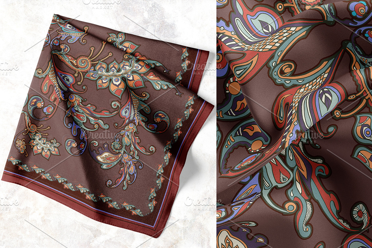 Autumn Baroque Paisley Silk Scarf, an Object Graphic by ilustrinna (Photo 8 of 10)