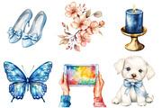 Watercolor Blue Planner Lover, a Seasonal Illustration by CitraGraphics (Thumbnail 3 of 6)