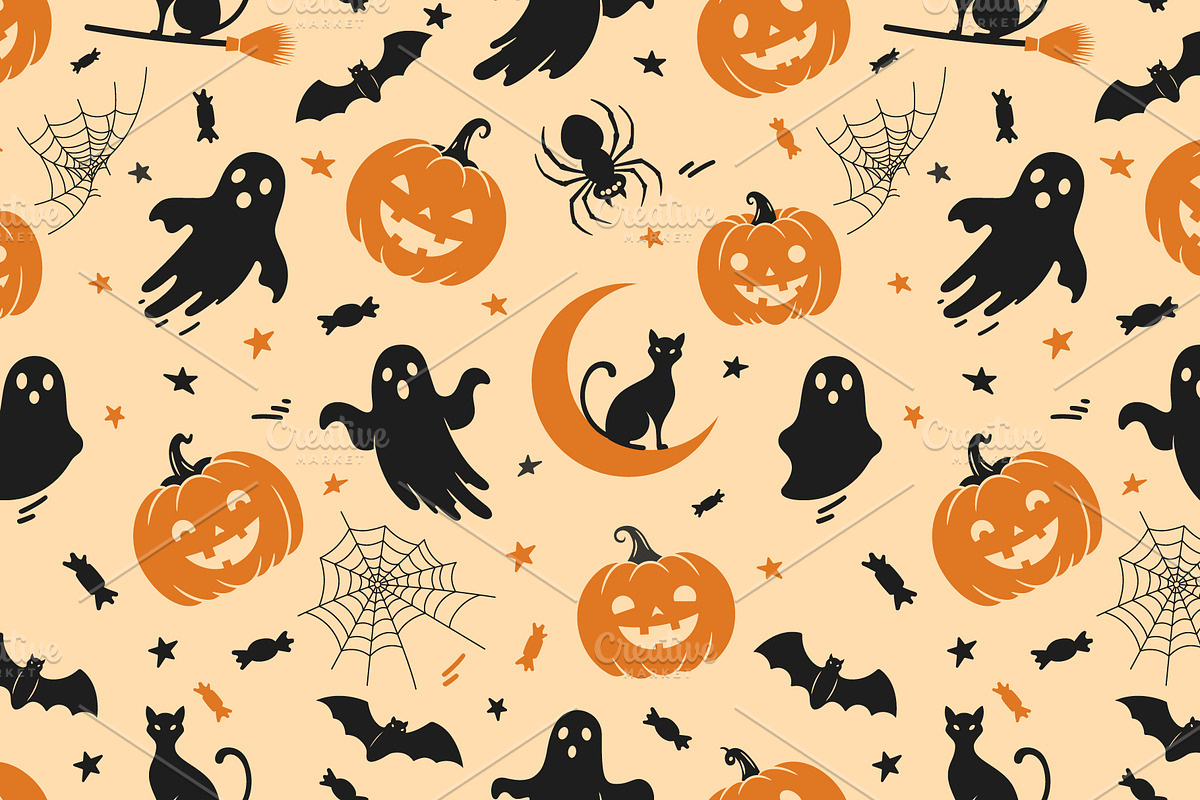 Seamless halloween pattern, a Pattern Graphic by Yayasya (Photo 3 of 3)