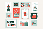 Christmas Stamps Illustrations, a Seasonal Illustration by Anna Studio (Thumbnail 10 of 12)