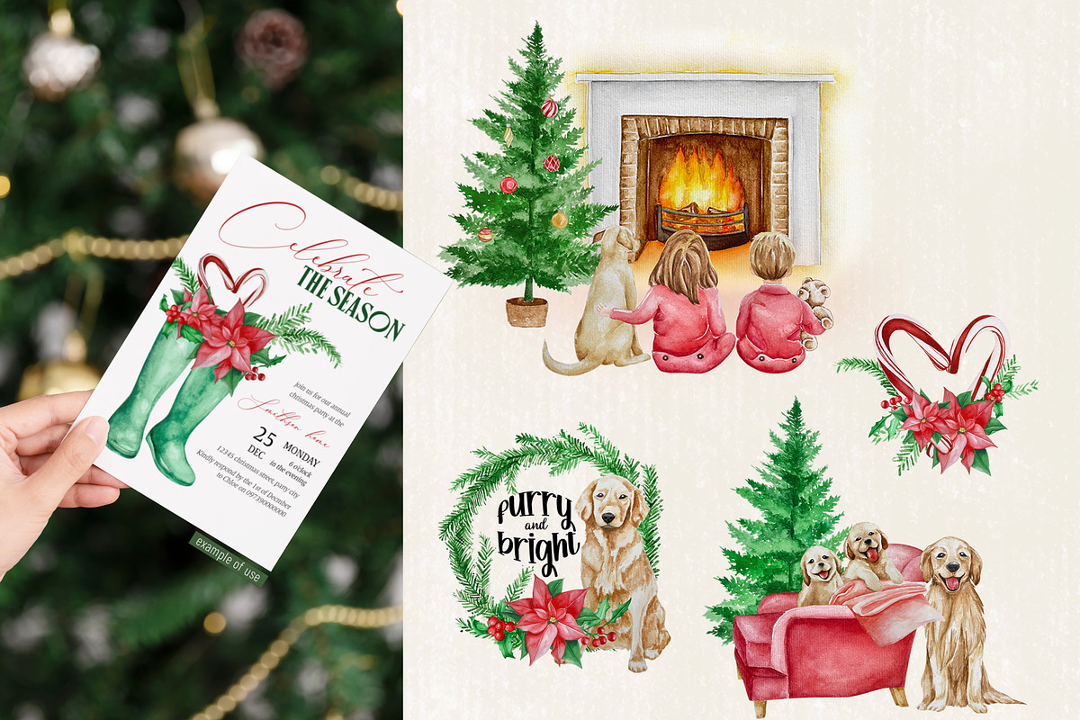 Watercolor - Christmas Pet & Friends, a Decorative Illustration by bylin_illustration (Photo 5 of 8)