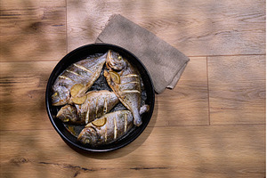 Grilled dorado fish served with, a Food & Drink Photo by darksoul72