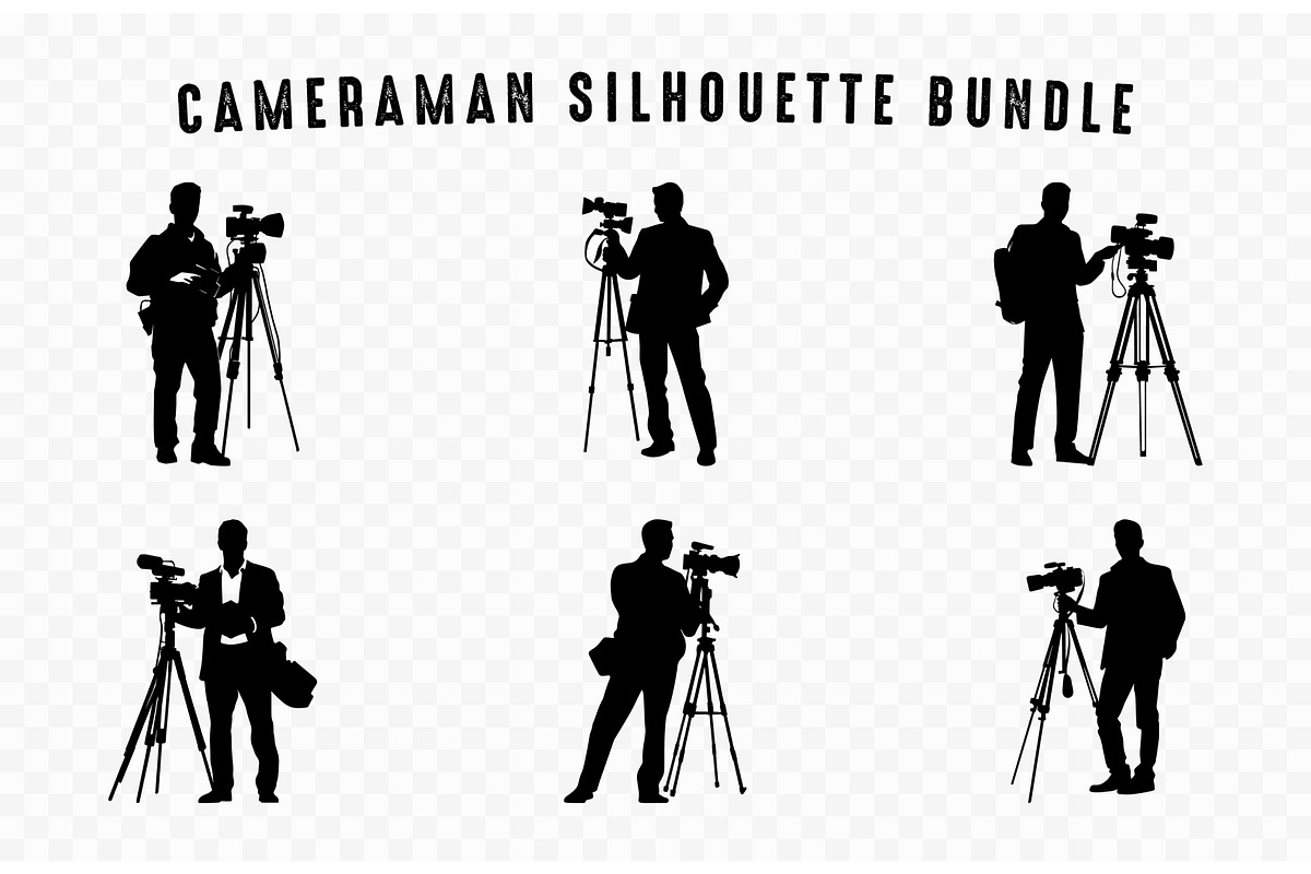 Cameraman Black Silhouette Clipart, a Person Illustration by Gfx Expert Team (Photo 2 of 3)