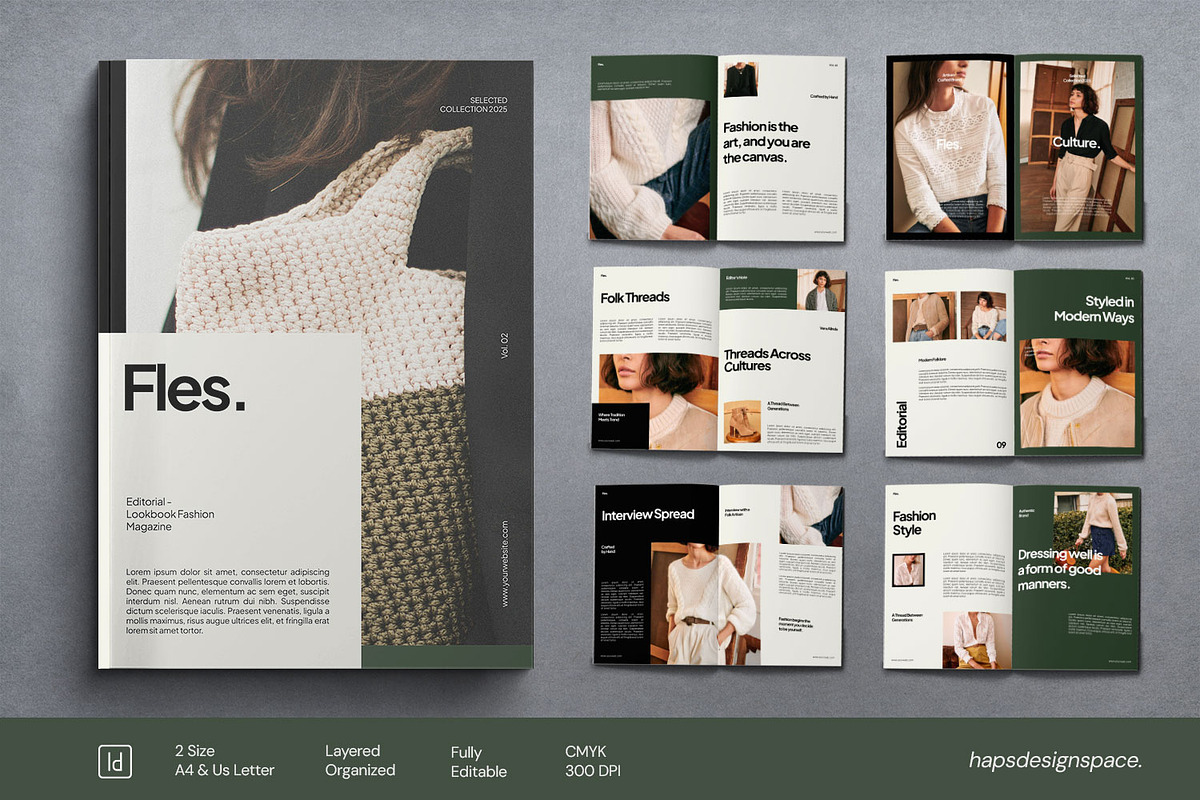 Fles Editorial Fashion Magazine, a Magazine Template by Haps Space (Photo 1 of 8)