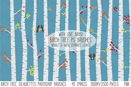 Tree Silhouettes Photoshop Brushes 2 preview 2