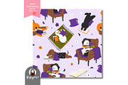 Halloween Book Lover Pattern, a Pattern Graphic by KisbyArt (Thumbnail 2 of 3)