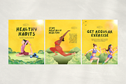 Canva Healthy Habits Carousel, a Social Media Template by Dstudio (Thumbnail 1 of 4)