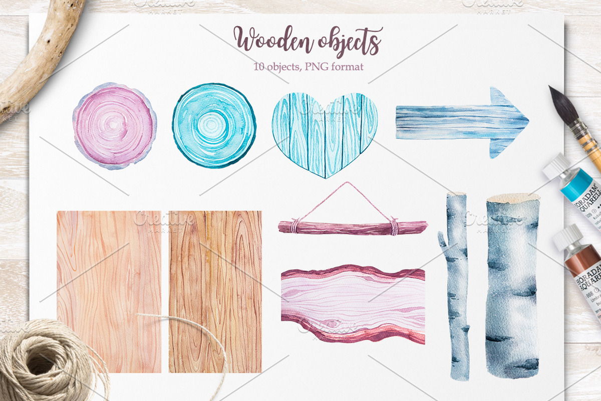 Winter. Watercolor collection., a Decorative Illustration by AlexGreenArt (Photo 8 of 11)