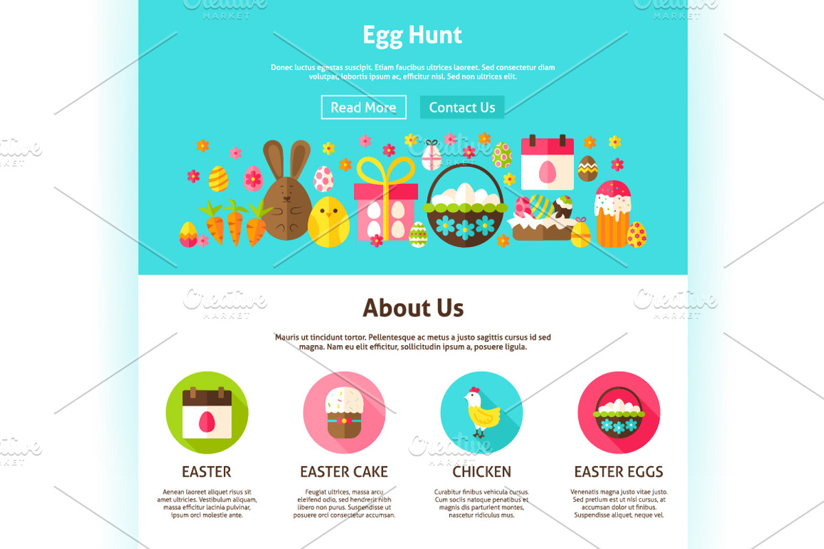 Happy Easter Web Banners, a Decorative Illustration by Anna_leni